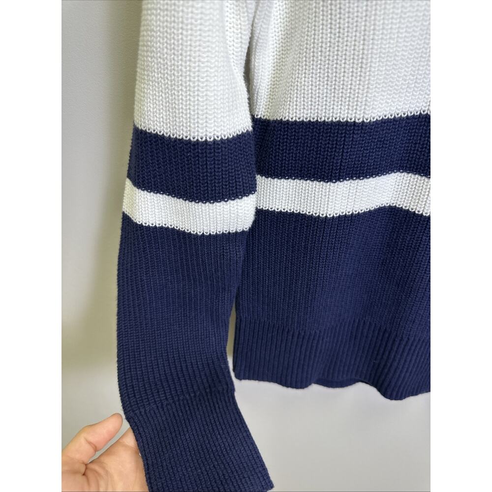 Lauren Ralph Lauren Active Sweater Womens S 1/4 Zip Navy White Old Money - Picture 7 of 7